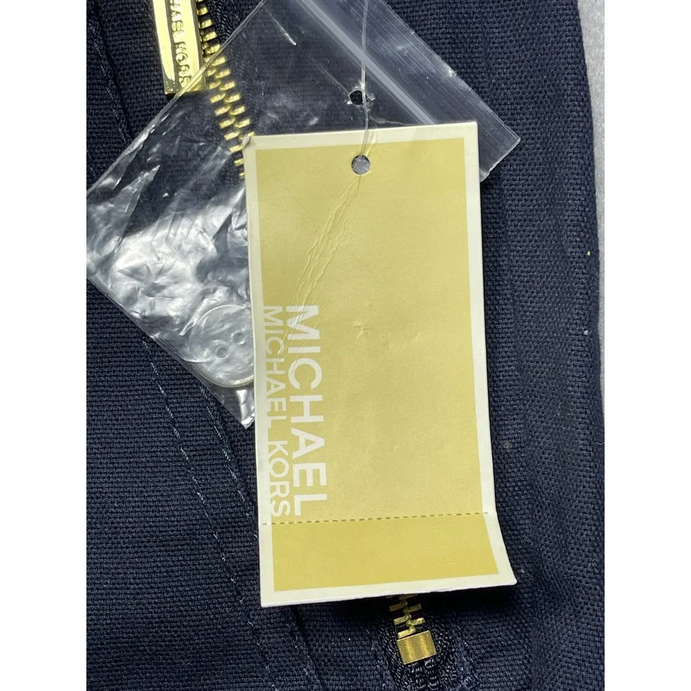 Michael Kors Cargo Pants Cotton Blend Navy Blue 4 Womens